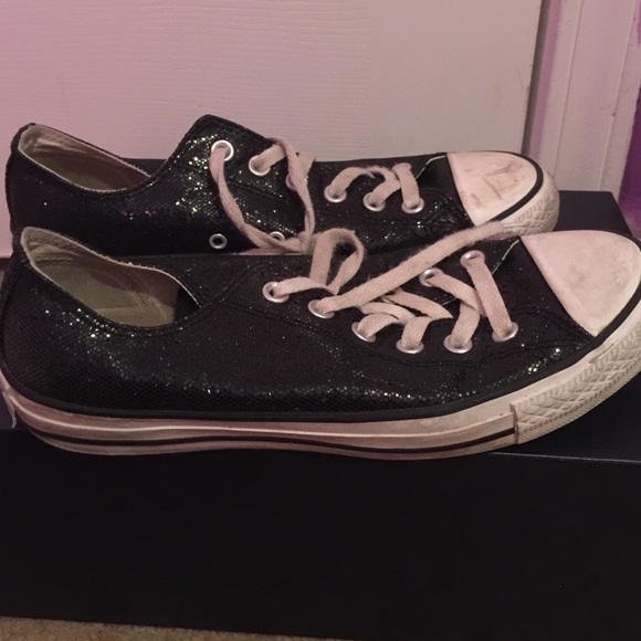 Black sparkly Converse