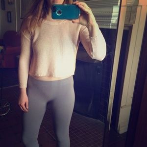 H&M light pink crop top sweater