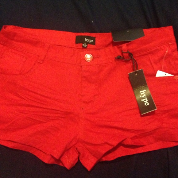 Red low rise shorts