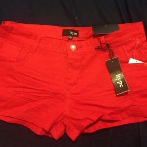 Red low rise shorts