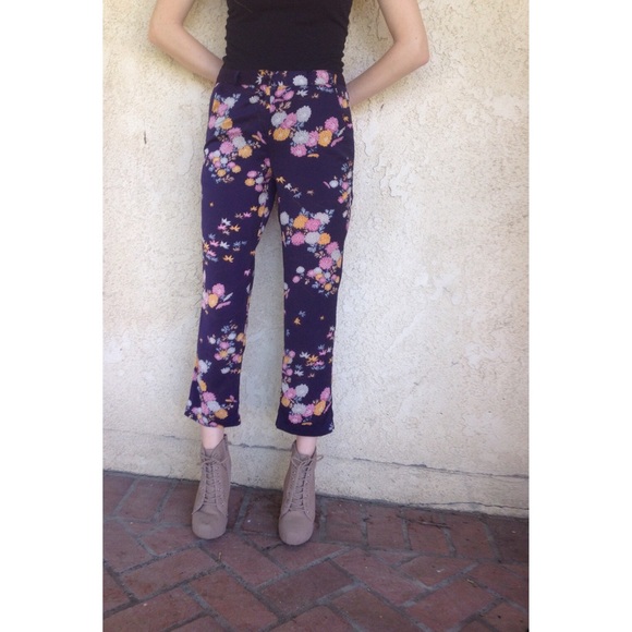Topshop Floral print cigarette trouser pants - Picture 2 of 3