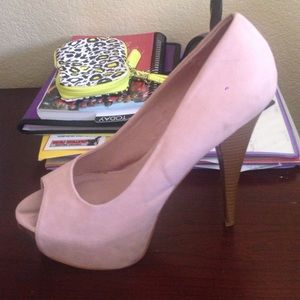 Pink Suede Heels