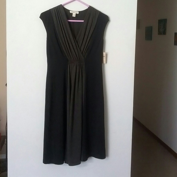 NWT Elegant Midi Dress Black and Gray