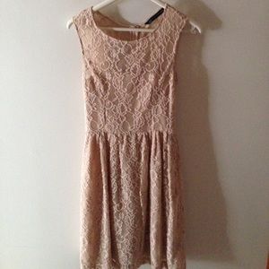 Cream lace overlay Zara dress