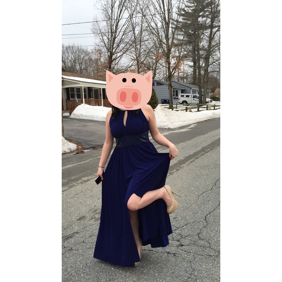 Dark blue prom dress