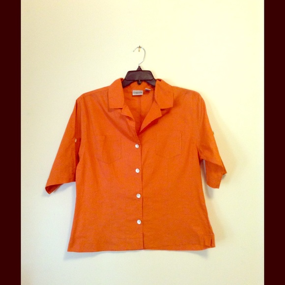 Chico's Orange Button-down