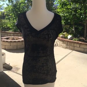 Black Burn Out V-Neck