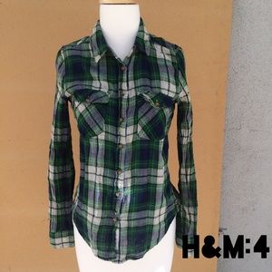 H&M Plaid Button Up