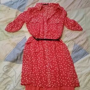 Pink polka dot dress