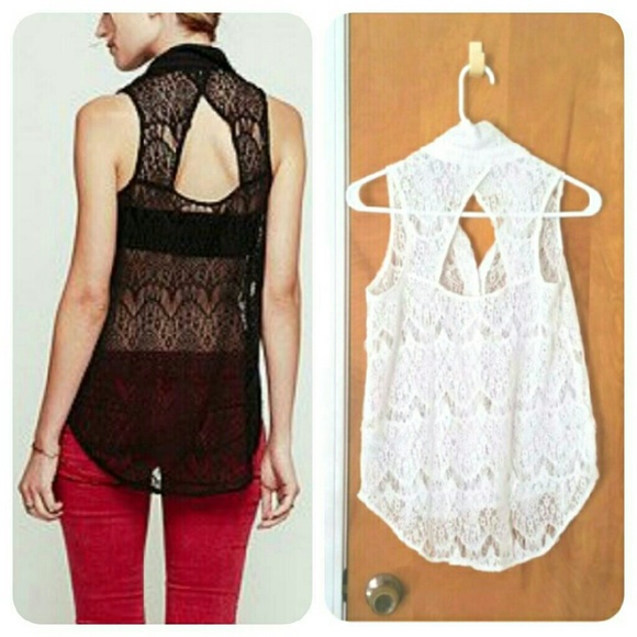 (SOLD) HP | New White Crochet Lace Top - Picture 4 of 4