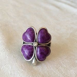 Purple Lucky Brand clover ring