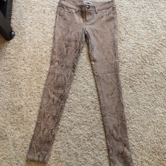 Express snakeskin jean leggings