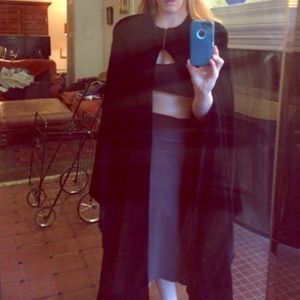 Velvet vintage rayon lined cape