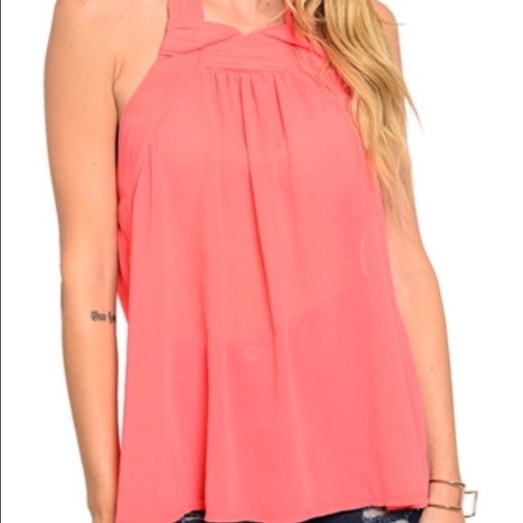 Coral summer halter top new