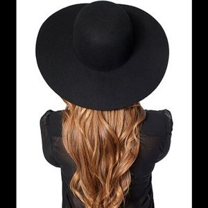 Black Wool Floppy Hat
