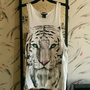 White tiger muscle tee