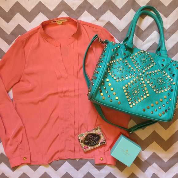 Lany Handbags - Sale! 🎉HP🎉 Lany Teal Rhinestone Bag