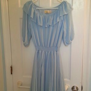 Gorgous chiffon sky blue maxi dress