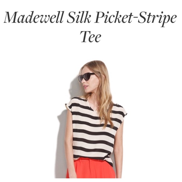 Madewell Silk Picket-striped tee