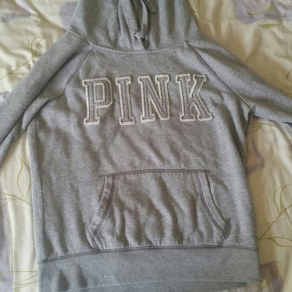 PINK Victoria's Secret Sweaters - Pink victoria secret grey hoodie