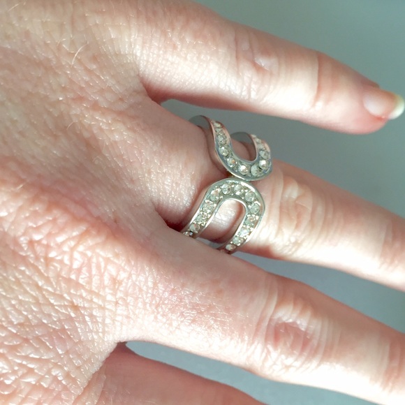 ⚡️SALE⚡️ NWT COACH Silver & Swarovski Ring - Picture 2 of 4