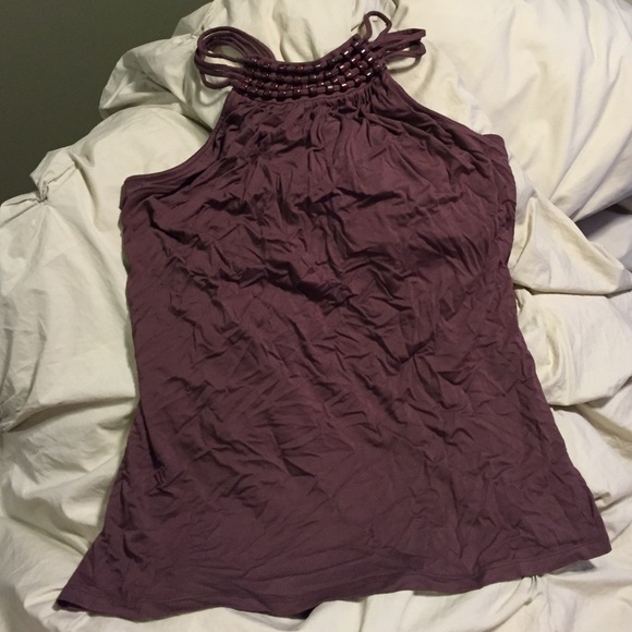 Michael Kors Brown Beaded Tank Top size L