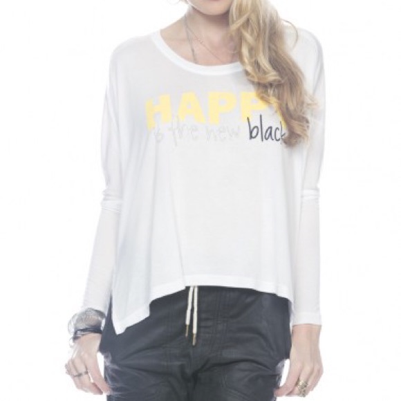 Peace Love World Happy Is The New Black Comfy Top
