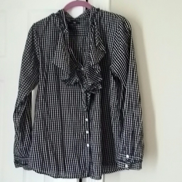 Navy n white button down