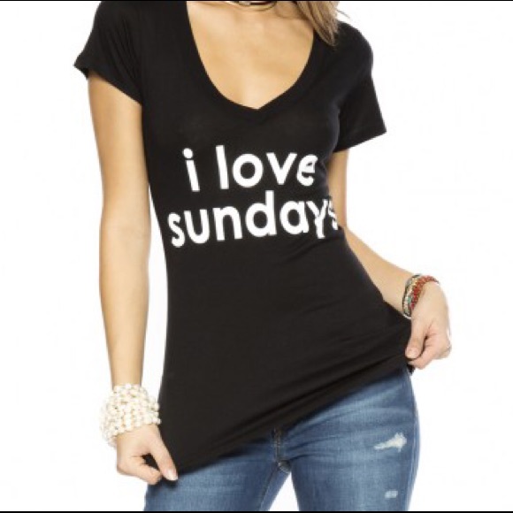 Peace Love World I Love Sundays V-Neck Tee