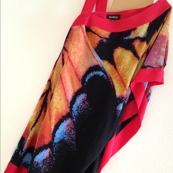 Bebe silk blend butterfly dress