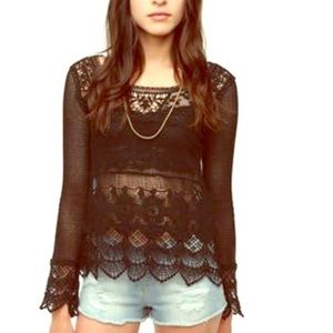 Black Crochet Top