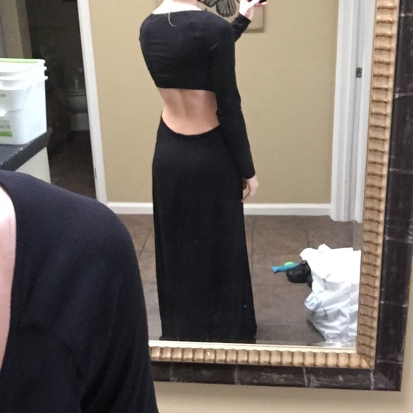 Backless black maxi