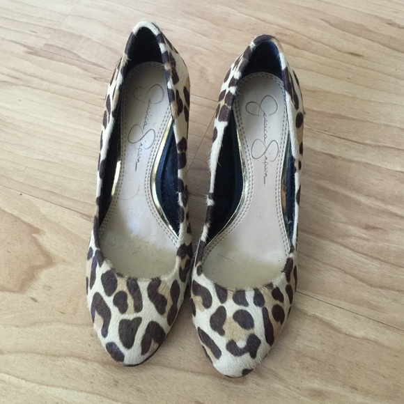 Leather print Jessica Simpson wedges