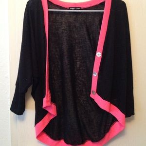 Black with pink trim cardigan