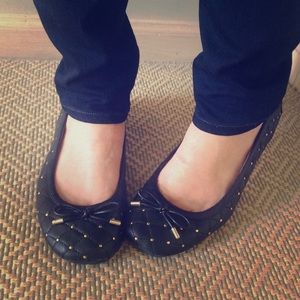 Black Me Too "Linx" Studded Quilted Ballet Flats