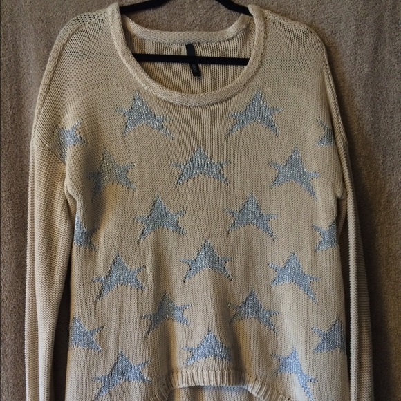 Cream sweater with silver stars