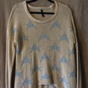 Cream sweater with silver stars