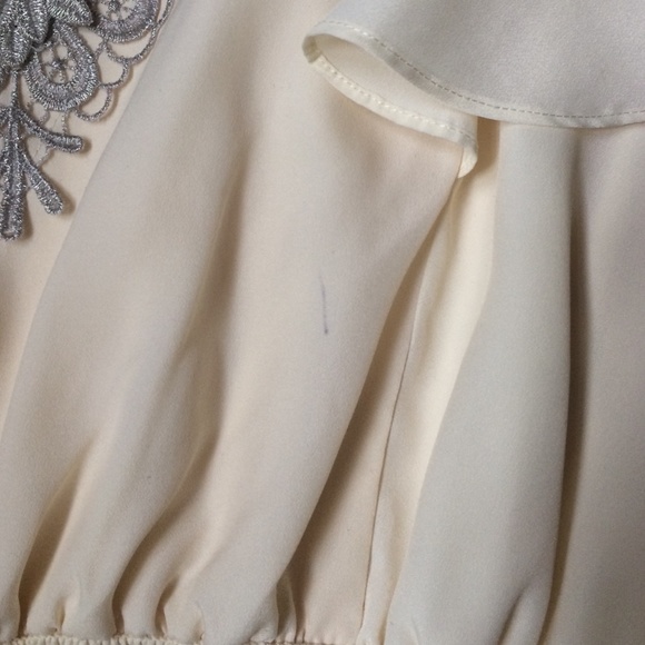 Maurices Tops - Maurices Cream & Silver Embroidered Blouse Maurices Tops - Maurices Cream & Silver Embroidered Blouse