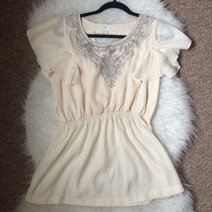 Maurices Tops - Maurices Cream & Silver Embroidered Blouse Maurices Tops - Maurices Cream & Silver Embroidered Blouse