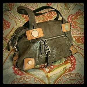 B. Makowsky B Lindsey Shimmer Leather Handbag Bown