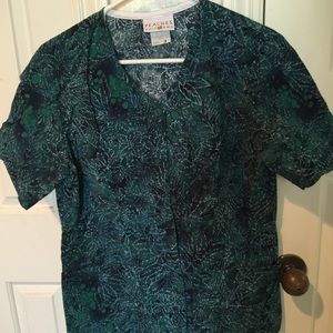 Button down scrub top