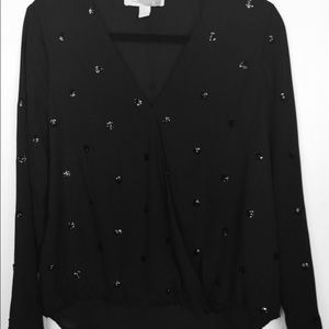 Brand new Black Surplice top Love 21
