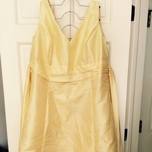 Yellow brides maid dress satin