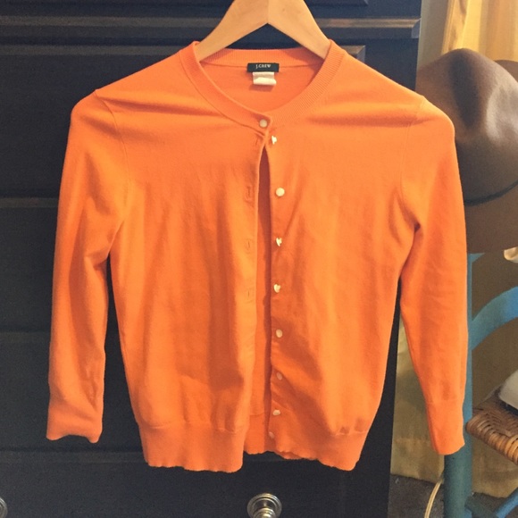Orange J Crew Cardigan