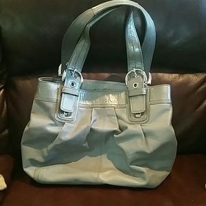 Gray Coach handbag