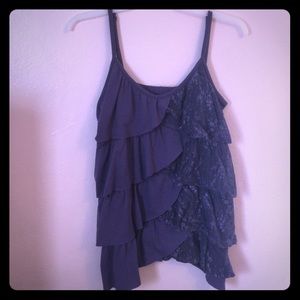 Dark purple flowy lace top