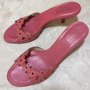 Coach Clarissa pink sandals heels Size 9