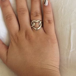Silver heart ring
