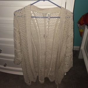 long cream cardigan