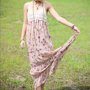 (SOLD) Mushroom Maxi w/ Crochet Detail